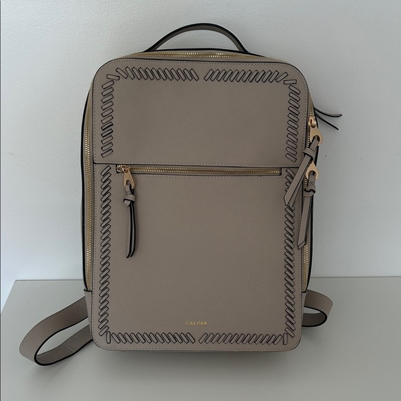 Calpak Handbags - Calpak Beige Backpack with Gold Zippers